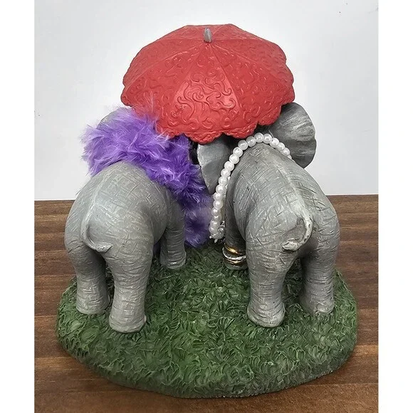 Hamilton True Friends Brighten Your Day Elephants Red Hat Umbrella Figure #0256A - Picture 3 of 8